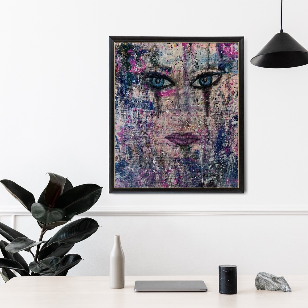 Eye Catching – Abstract Acrylic Painting of a Woman | 11x14 Canvas Pop Art - Picture 10 of 16